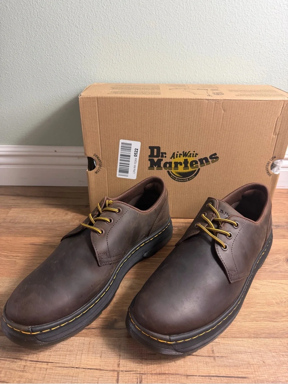 ❗️NWT❗️Dr. Martens Crewson Lo Dark Brown Leather Shoes Unisex Size 12